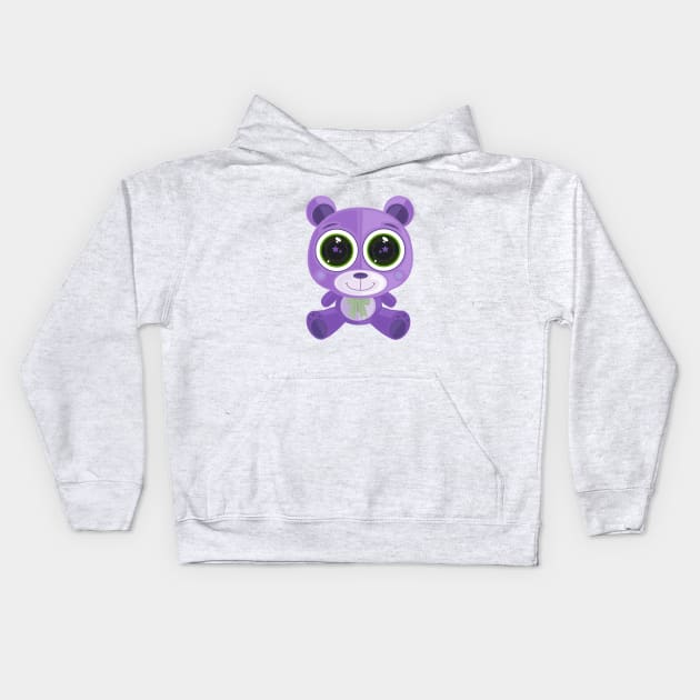 Teddy Bear - Star Eye Purple Kids Hoodie by adamzworld